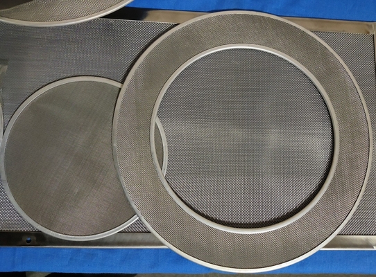 Aisi 316 Stainless Steel Wire Cloth Discs Edged 100 Micron Filtering
